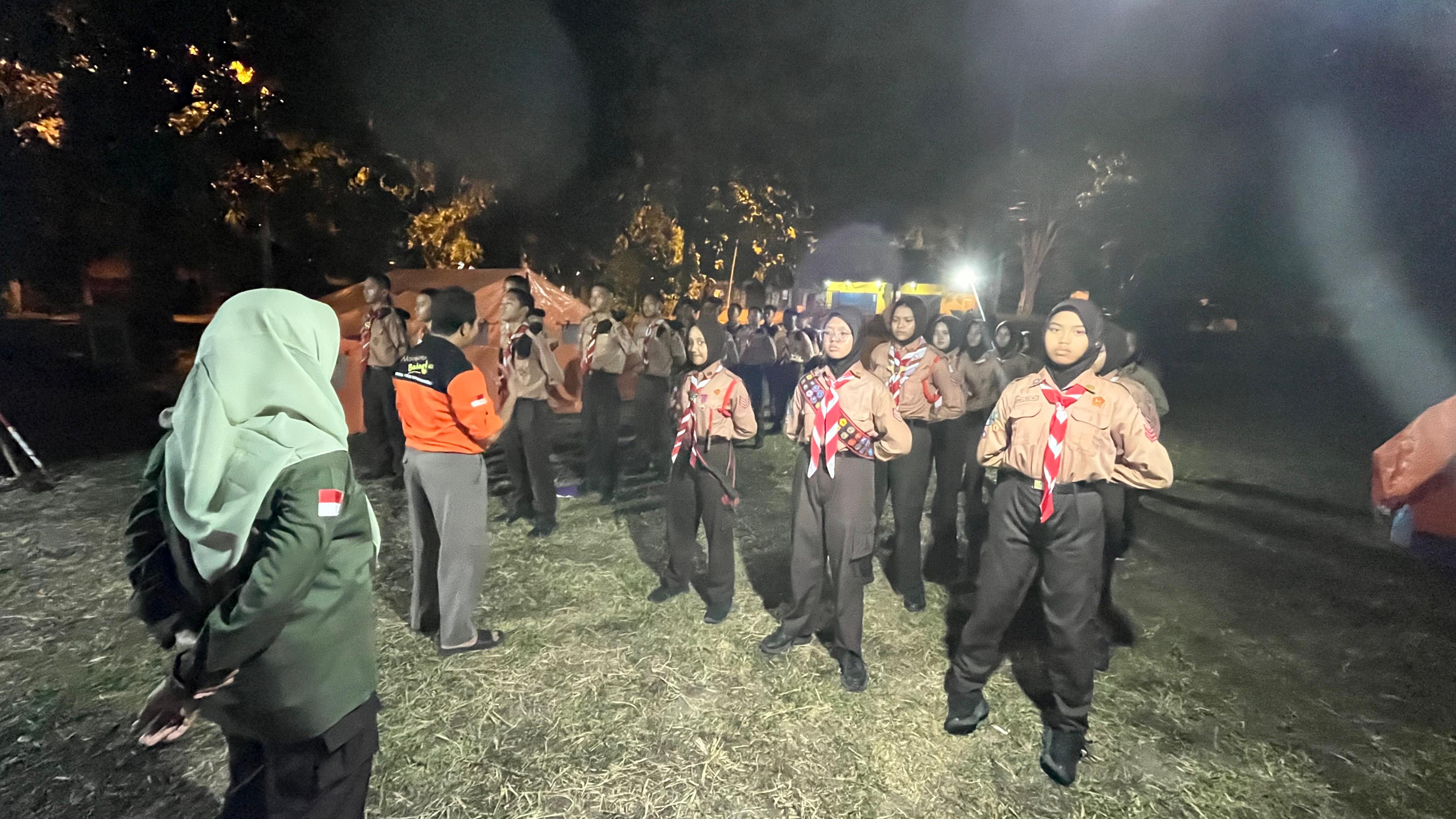 Diklat Jamnas XII Mojokerto Digeber, Kak Sugiono Latih Yel-Yel Kontingen Dan Regu